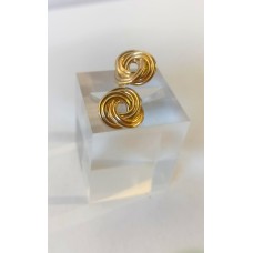 Σκουλαρίκια στριφτοί κρίκοι καρφωτά Χρυσά 14Κ (E268)